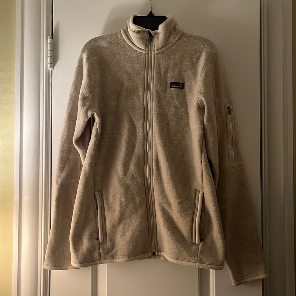 Cream Patagonia zip up, size medium